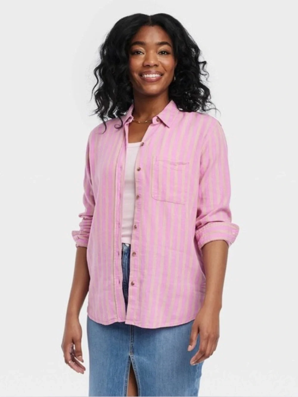 Lightweight Pink Striped Shirt